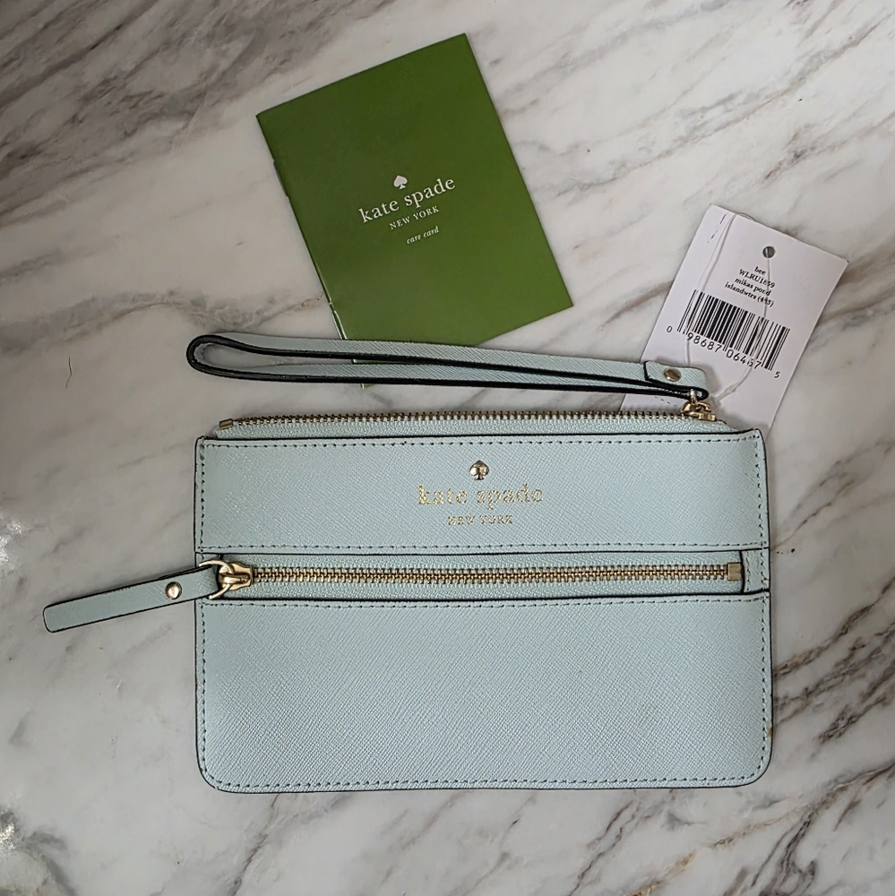 NWT Kate Spade Light Blue Wristlet